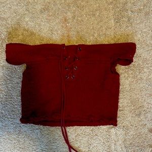 Of the shoulder crop top